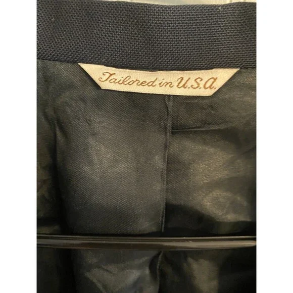 Stafford Navy Blue Gold Metal Button Blazer Mens 44L Sport Coat / Suit Jacket - Picture 5 of 7